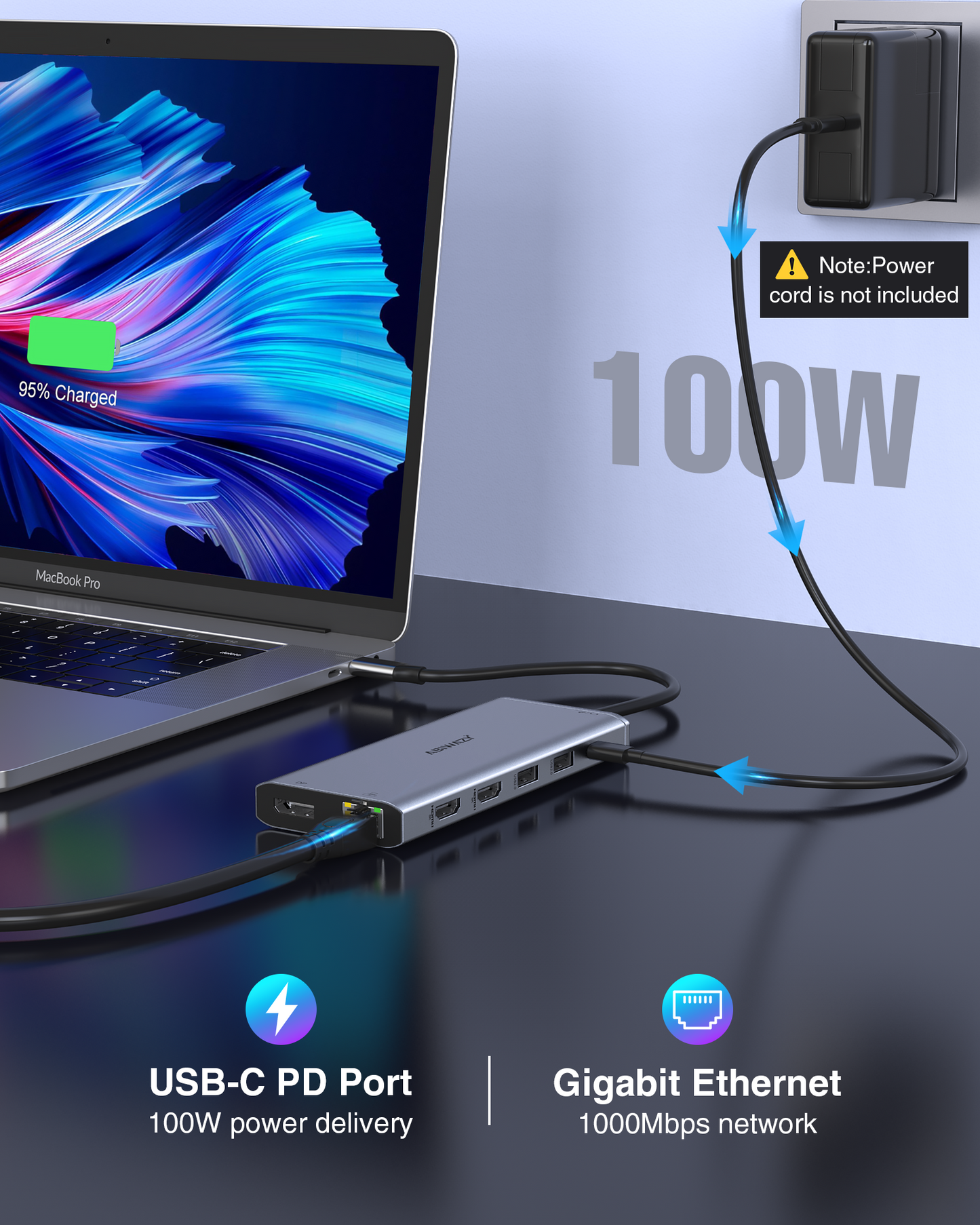 USB C Docking Station Dual Monitor for Dell/HP/Lenovo Laptop, Triple 4K Display Single 8K@30Hz/4K@120Hz,14 in 1 USB C Hub Multiple Adapter with 2 HDMI+DP+USB3.1+6 USB+RJ45+PD+SD/TF+Audio for iPhone 15